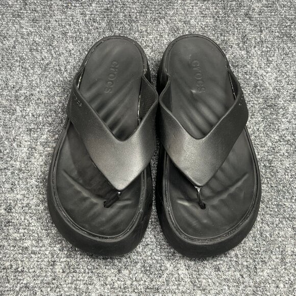Crocs Getaway‎ Platform Flip Flops Women's 6 Black Athletic Summer Beach Sandals - Picture 3 of 11